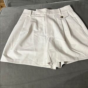 High Waist White Tailored Shorts